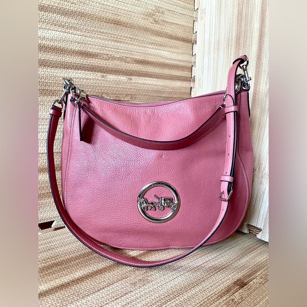 SOLD OUT Coach F31400 Leather Elle Hobo in Chalk/Old Brass